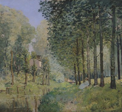 Die Rast am Bach. Waldrand, 1872 von Alfred Sisley